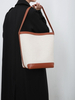 Canvas Contrast Color Lady Top Handle Bags