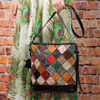 Diamond Quilted Colorful Pattern Zipper SHOULDER BAGS