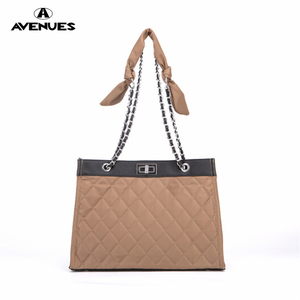 Quilted PU Office Lady Large SHOULDER BAGS