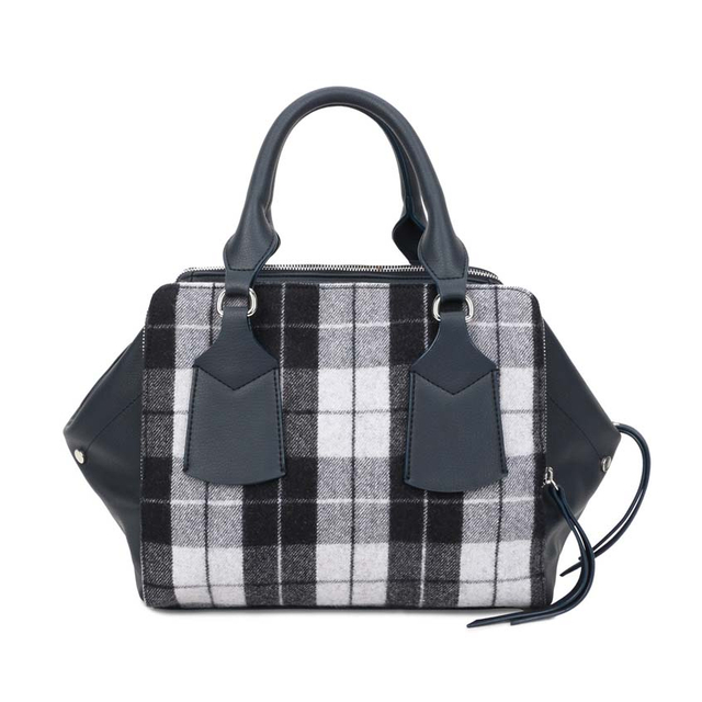 Fashion Lady's Special Square Plaid Preppy Style Handbag