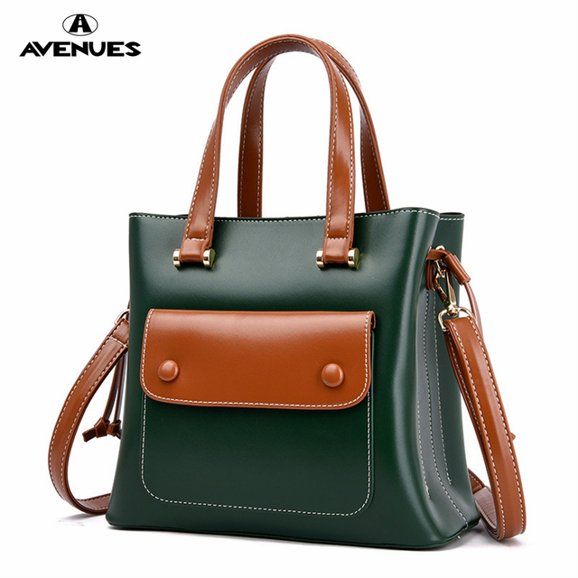 Large Fashion Contrast Color PU SHOULDER BAGS